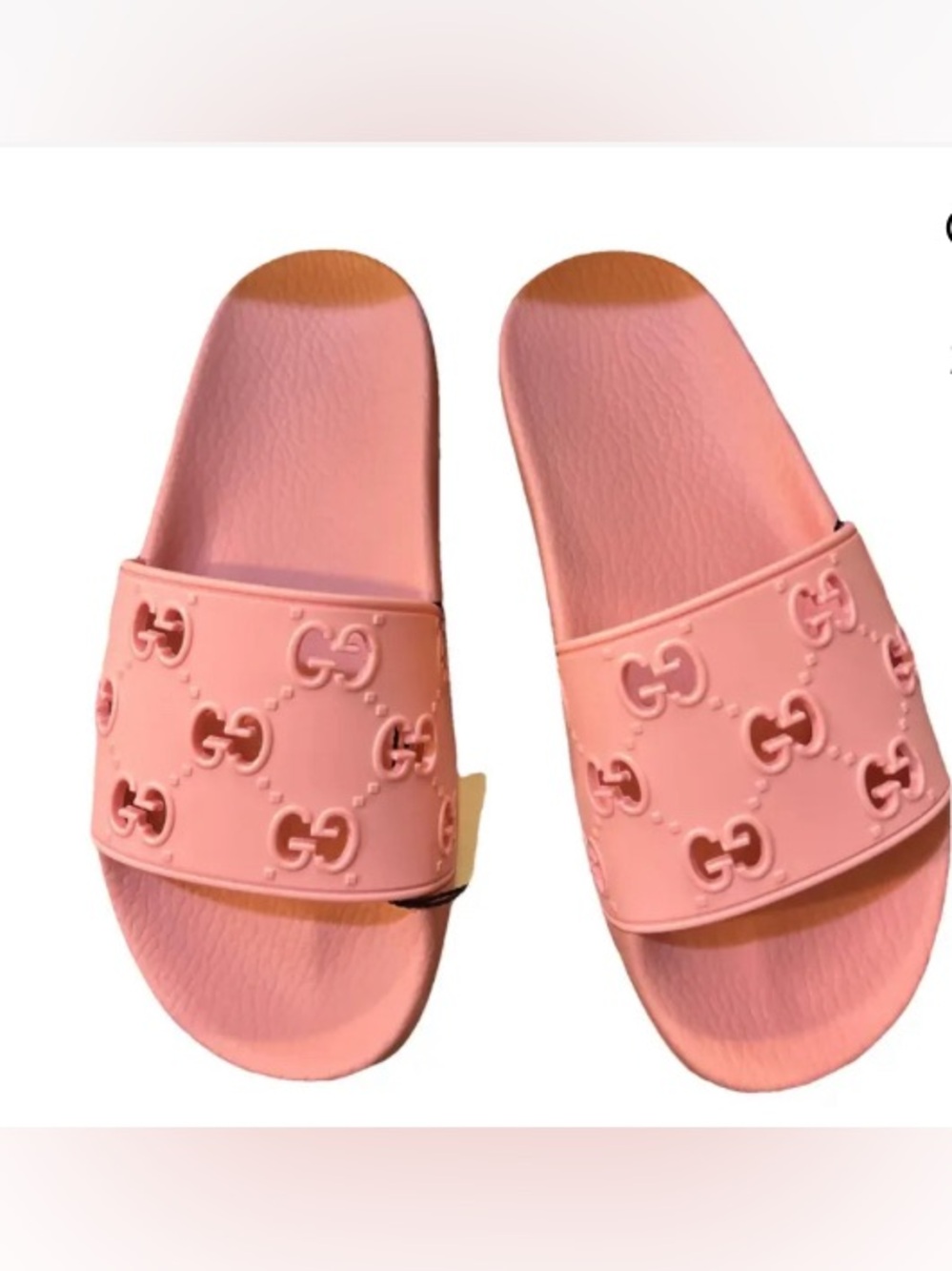 Gucci  Logo pink slide sandals Sz7